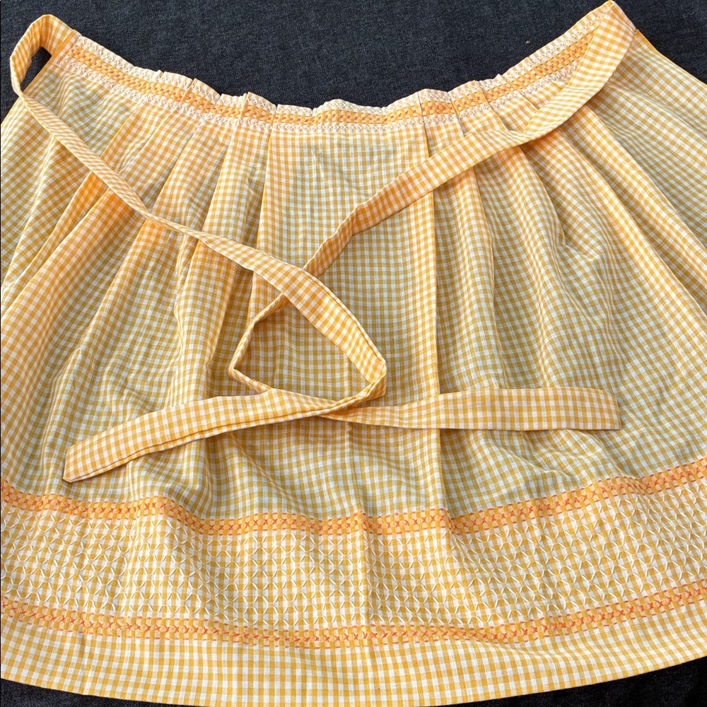 Yellow Gingham Tie-Waist Women's Skirt